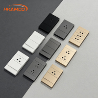 HKAMCO 146 Interruptor de Pared Modular Inteligente, Enchufe Duradero de Fácil Instalación, Blanco, Dorado Champán, Gris Oscuro, Pedido al por Mayor para Proyectos