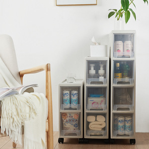 Household Multifunctional Narrow Drawer Type <b>Storage</b> Rack Durable Plastic Drawer <b>Storage</b> Cabinet with Four Wheels - Product Image 5