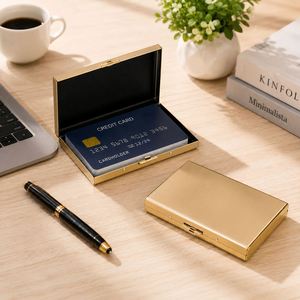 Slim Stainless Steel Business Case Custom Logo Metal Credit <b>Card</b> Holder for Pocket - Product Image 2