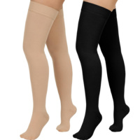 Chaussettes de compression en nylon à bout fermé, taille plus, 30-40 mmHg, pour varices – Vente chaude usine