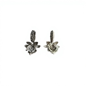 Argent Rustique Antique Rose Fleur Design Pas Cher Rond De Serviette Vaisselle Accessoires Décoratifs Rond De Serviette - Product Image 1
