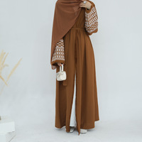 Abaya palestinienne sans couture sur mesure Nisa, taille plus, printemps, avec broderie pour femmes, vêtements islamiques