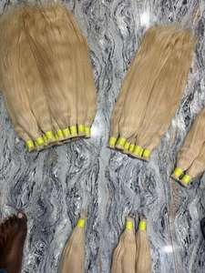 ผมแท้สีบลอนด์พรีเมียม 613 แบบเวอร์จิ้น  แบบเป็นมัดและแบบเป็นแผง  ลอนธรรมชาติ สำหรับต่อผม วิกผม ใช้ในร้านเสริมสวย - Product Image 5