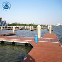 Passerelle flottante, quai marin, plateforme pour bateaux, ponton pour maison flottante avec structure en aluminium et revêtement en WPC, taille personnalisable