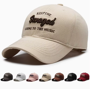 Wholesale Custom 5 Panel Sporty Baseball <b>Hat</b> 3D Embroidery Logo 100%Cotton Material Curved Brim Solid Color ODM Unisex Made - Product Image 1