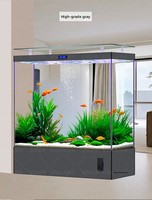 Aquarium intelligent et moderne de 600 L avec filtre de fond, verre ultra-clair, eau douce/eau salée, salon, personnalisable