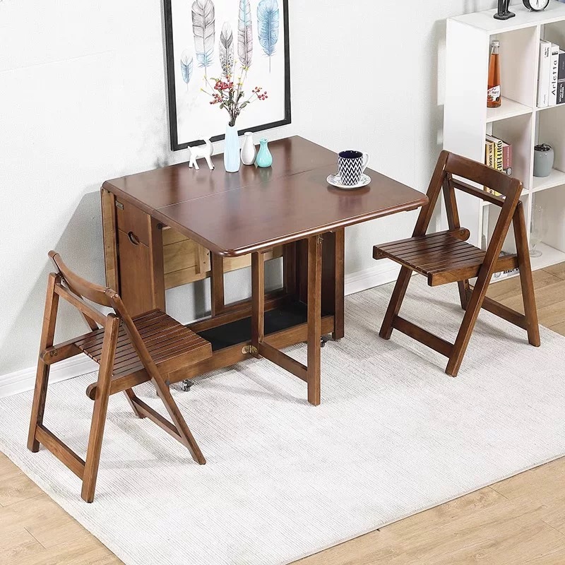 Walnut color [One table and two chairs]