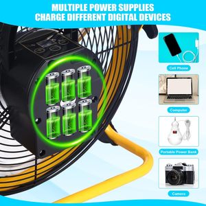 12''Battery Operated <strong>Fan</strong> Rechargeable Floor <strong>Fan</strong> Run up to 30 Hours <strong>Powered</strong> High Velocity Cordless Outdoor <strong>Fans</strong> HJ-12RF-E - Product Image 3