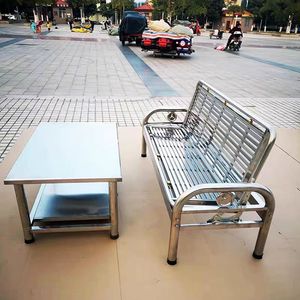 أريكة عامة شديدة التحمل 2 في 1 قابلة للطي سرير غير قابل للصدأ مع توفير مساحة للحديقة الخارجية كرسي غير قابل للصدأ - Product Image 2