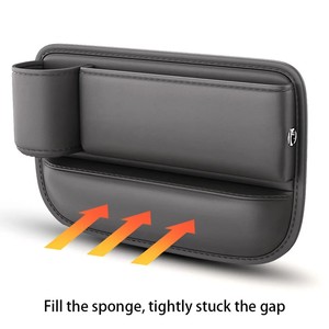 Y-0216 Auto PU-Leder Aufbewahrungstasche mit großer Kapazität für die Sitzlücke, Sitzlückenfüller mit Handy- und Getränkehalter - Product Image 6