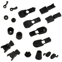 Clips de Plástico Negro para Cordones Elásticos, Cierres Ligeros para Cordones de Bolsas y Prendas