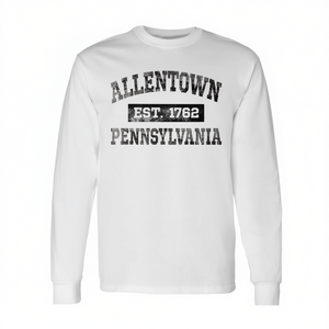 T-shirt a maniche lunghe Allentown Pennsylvania con design con scritte Est 1762 - Product Image 2