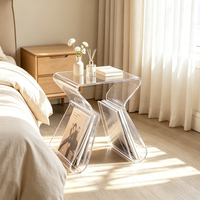 Table basse italienne moderne et simple en acrylique, transparente, pour salon, table d'appoint familiale, petite table d'angle de luxe léger