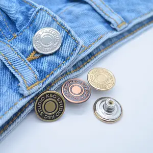 Jeans Metal Button Washable Durable Jean Buttons For Jeans Factory Direct Wholesale Custom Color Design Metal Brass Zinc Alloy Customized Plating