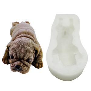 Shar Pei Dog <b>Silicone</b> Mold 4 Inch For Fondant Cake <b>Baking</b> DIY Ice Cream Mousse Mold Flexible Food Safe Reusable - Product Image 1