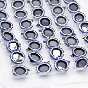 Cristal de lente de diamante de lujo para <span class=keywords><strong>iPhone</strong></span> 11 <span class=keywords><strong>12</strong></span> <span class=keywords><strong>mini</strong></span> 13 14 Plus 15 pro Max Protector de lente de cámara de vidrio templado - Product Image 1