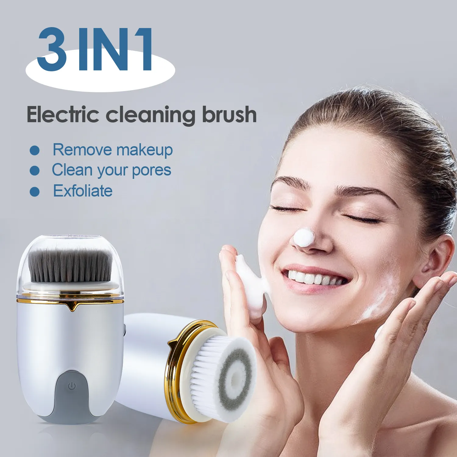 3 in 1 facial cleansing brush face clean facial cleansing brush waterproof facial brush