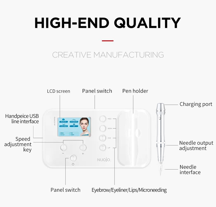 NUOJO Maquina de Tatuars Customizing für Augenbrauen-wieder aufladbare elektrische Digital-PMU-Maschine