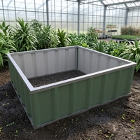 GB118118-H60 Bac de plantation utilitaire pour jardin, pour fleurs et légumes, durable, en métal, pour extérieur, lit de jardin surélevé
