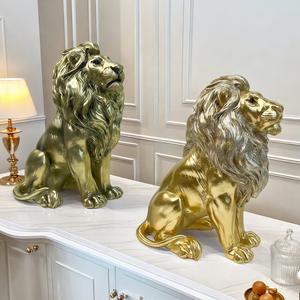 Nuevo Adorno de León Esculpido Artístico en Resina Epoxi, Decoración Artesanal de Arte Popular para el Hogar, Porche, Vinoteca - Product Image 2