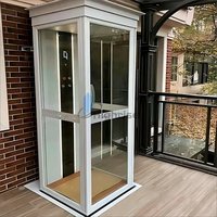Lift Rumah Tanpa Ruang Mesin 3 Lantai / Lift Mini untuk Rumah / Villa Lift Hidrolik 4 Lantai untuk 2 Orang