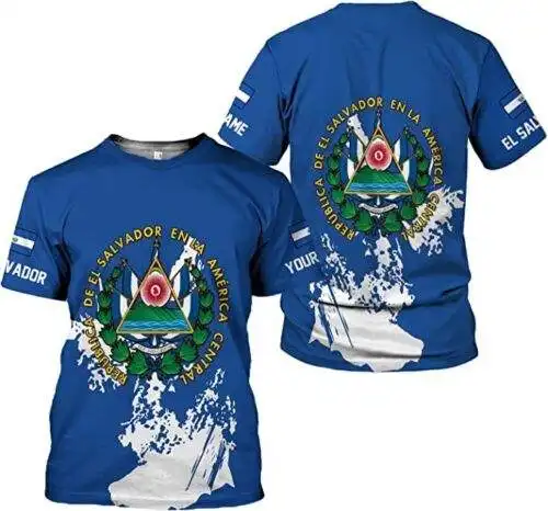 Iyi ürün kalitesi EL Salvador bayrağı artı boyutu erkek t-shirt spor spor hızlı kuru T Shirt moda özel tişört gömlek erkekler için