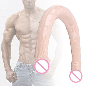 Masturbador Lésbico de Doble Cabeza Simulada <span class=keywords><strong>Extra</strong></span> Largo, Juguetes Sexuales de TPE Suave y Silicona para Mujeres, Consolador Doble Gay - Product Image 1