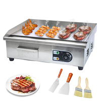 Plaque de cuisson électrique portable professionnelle antiadhésive en acier inoxydable pour restaurant et extérieur