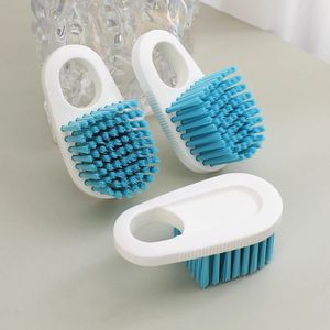 Cepillo de limpieza de cocina estilo japonés con cerdas de nailon, multifuncional, para fregar ollas, limpiar fregaderos y estufas, mango blanco - Product Image 2
