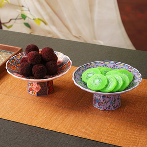 Plato Alto de Cerámica para Frutas y Postres, Estilo Mystical Arts, para Fiestas de Té y Decoración del Hogar, Juego de 6 Piezas - Product Image 3