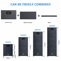 Système de batterie onduleur solaire 12kW 16kWh 64kWh personnalisé 18kVA avec protection contre les surtensions CE FCC UL1973 avec BMS EMS pour maisons à phase divisée 120/240V