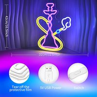 Barre lumineuse LED néon multicolore 5V DC transfrontalière, décoration de fête, panneau acrylique en forme de chicha, étanche IP65