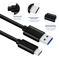 Câble USB A vers C certifié ISO9001 Pro Flex Support 3A 60W et transfert de données rapide 5 Gbps Chargeur de type C