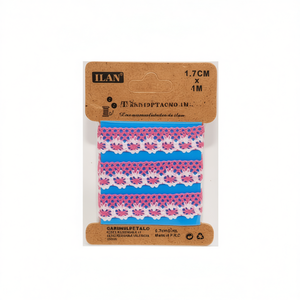 Nastro in pizzo ILAN 1,7 cm x 1 m rosa petalo per decorazioni e artigianato - Product Image 1