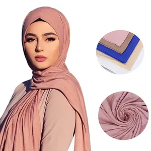 YOMO Cheap Turban Cotton Shawl Wholesale Turkish Hijab Scarves Top Fashion Scarf Muslim Jersey Hijab