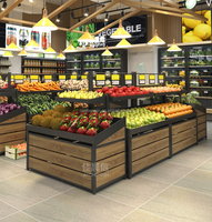 Staalconstructies voor de presentatie van fruit en groenten in supermarkten, met vrijstaand ontwerp voor gebruik in winkels