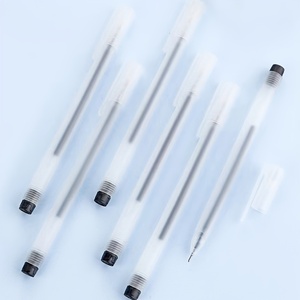 Stylo neutre givré promotionnel bon marché marqueur de signature <span class=keywords><strong>aiguille</strong></span> de papeterie d'étudiant 0.5mm stylo d'examen de bureau noir Transparent - Product Image 6
