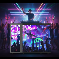 Écran d'affichage portable à six panneaux LED pour table de DJ, idéal pour les événements de clubs de musique et de discothèques