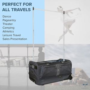 BSCI BSCI Rolling Dance Costume Bag with Hanging Cosmetic <b>Collapsible</b> <b>Suitcase</b> with Garment Rack - Product Image 6