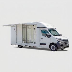 Camionnette mobile blanche motorisée en acier inoxydable avec compartiments isolés pour la livraison de denrées congelées en ville - Product Image 1