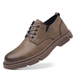 Zapatos Casuales de Cuero para Hombre, Color Marrón Sólido, con Cordones Delanteros, Estilo Náutico - Product Image 5