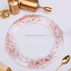 <span class=keywords><strong>Eleganti</strong></span> stoviglie rotonde <span class=keywords><strong>sottopiatti</strong></span> da 13 pollici decorazione matrimonio piatti trasparenti caricabatterie - Product Image 3
