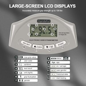 Điện tử kỹ thuật số tay lực kế tập thể dục cánh tay huấn luyện viên để đo sức mạnh tay và grip điện - Product Image 3