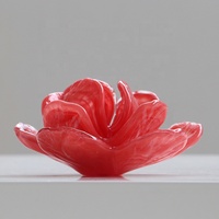 Pop Art moderne personnalisé fait à la main Sculpture de fleurs en verre coloré Presse-papiers écologique en verre
