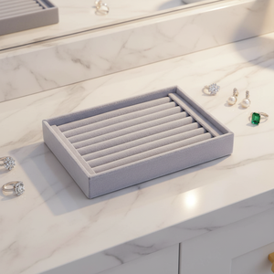 Gray Beige Black Pink Velvet Jewelry <b>Storage</b> Tray Organizer Rectangle Shape <b>Rings</b> Beads Accessory Bangles Set - Product Image 4