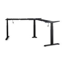 Bureau électrique réglable en hauteur en forme de L à 90 degrés, trois moteurs, cadre métallique européen, ergonomique, certifié CE/FCC/RoHS