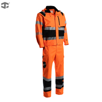 Chaqueta Resistente al Fuego JIADE para Hombre, Reflectante, Fluorescente, de Alta Visibilidad, para Otoño e Invierno, Resistente al Viento, al Agua y con Múltiples Bolsillos