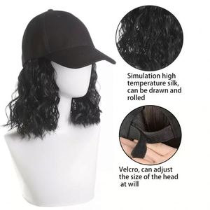Maxfree Vente en gros Casquette de baseball personnalisée de haute qualité avec perruque longue et respirante intégrée pour femmes - Product Image 2