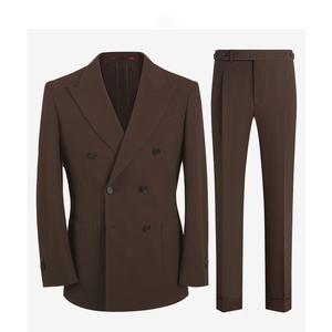 Blazer de tela Seersucker para hombre de alta calidad, trajes de doble botonadura, traje de esmoquin de boda para padrinos de boda, Suite de 2 piezas - Product Image 5