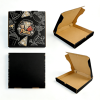 Boîte à pizza à emporter en carton ondulé kraft résistant à la graisse, avec logo personnalisé OEM, de 8 à 20 pouces, de qualité alimentaire, pour la livraison de restauration rapide